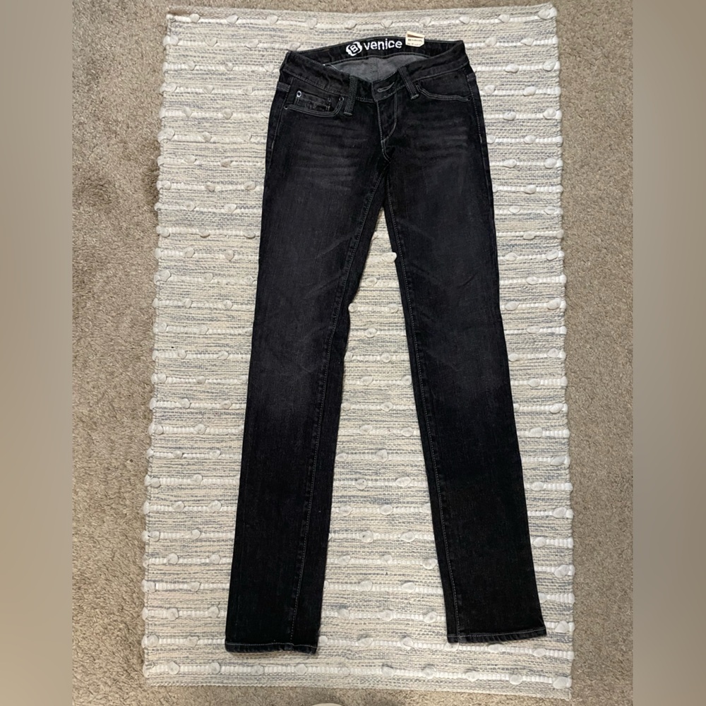 Venice Skinny 00 Reg Lightwash Black Jeans